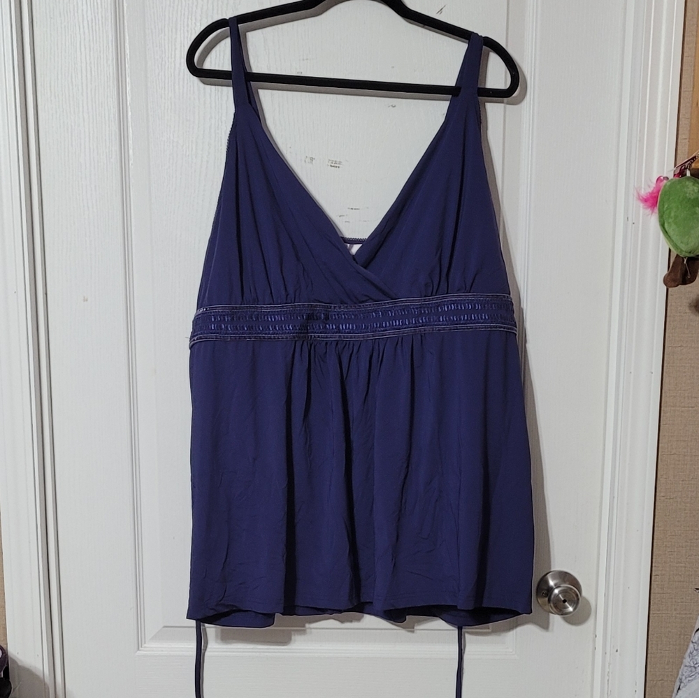 2 pc Sleepwear Pajamas Blue Tank & Pants Adjustable Straps Amoureuse Plus 3X